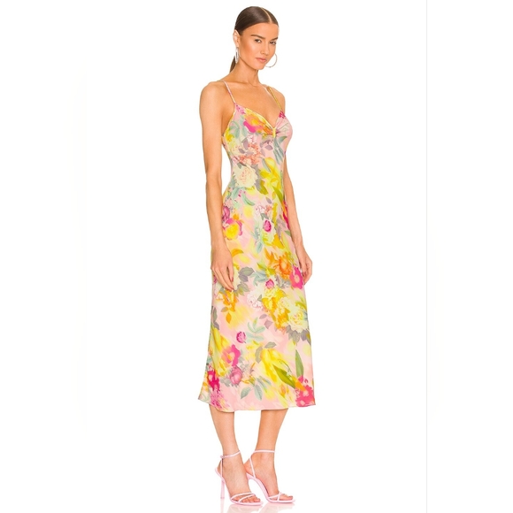 9. NWT LE SUPERBE BESSETTE SLIP DRESS IN MELTING LEMONS - Picture 2 of 4